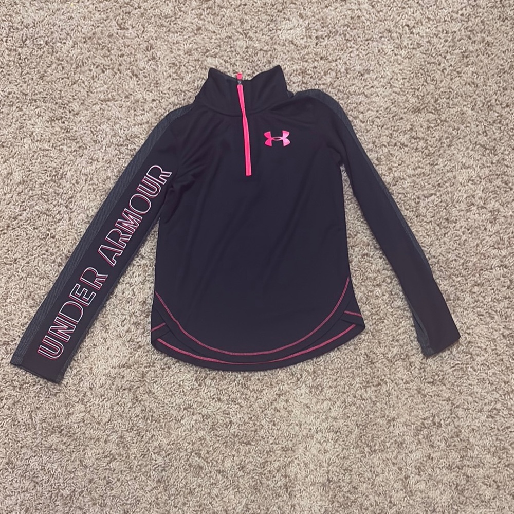 Under Armour Black and Pink Pullover